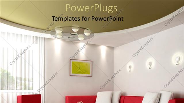  Presentation with living room - Neatly arranged Sitting room with red and white couches