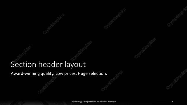 Section Header presentation slide layout