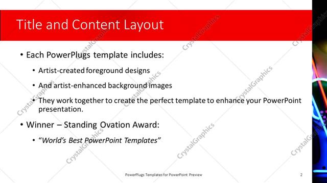 Title and Content presentation slide layout