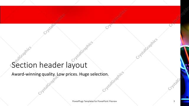 Section Header presentation slide layout