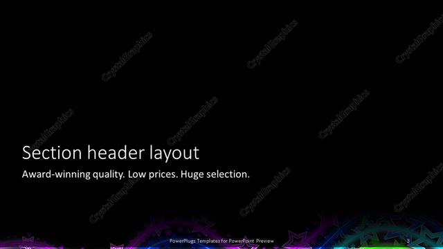 Section Header presentation slide layout