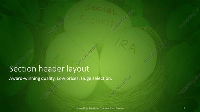 Section Header presentation slide layout