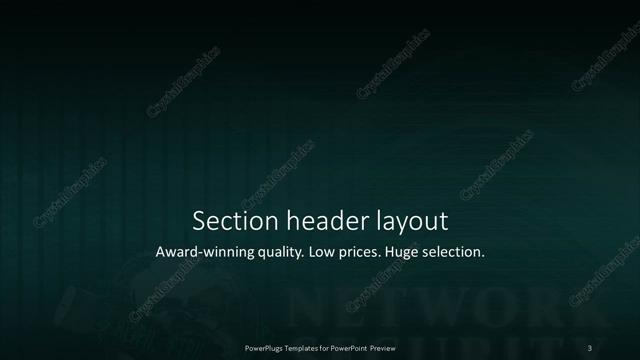 Section Header presentation slide layout