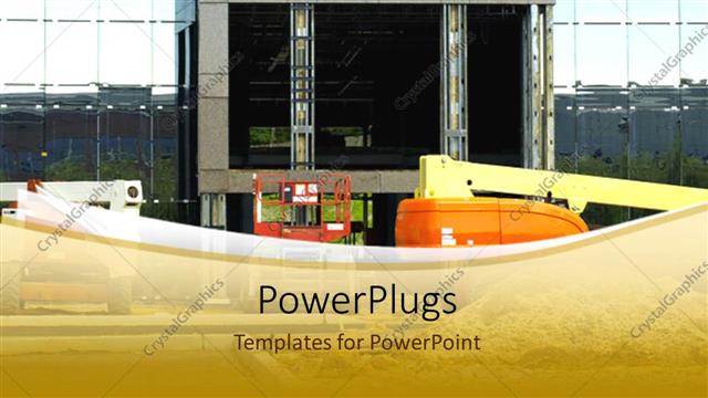  Presentation with construction equipment - New building construction, large equipment, development