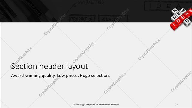 Section Header presentation slide layout