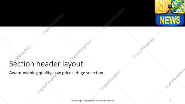 Section Header presentation slide layout
