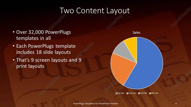 Two Content presentation slide layout