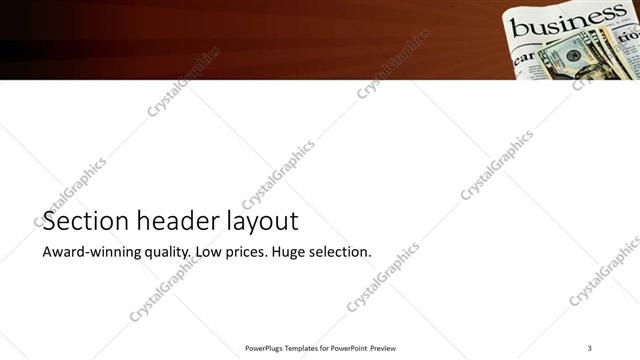 Section Header presentation slide layout