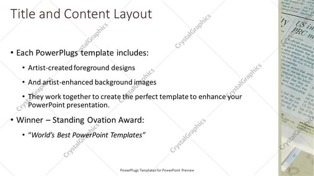 Title and Content presentation slide layout