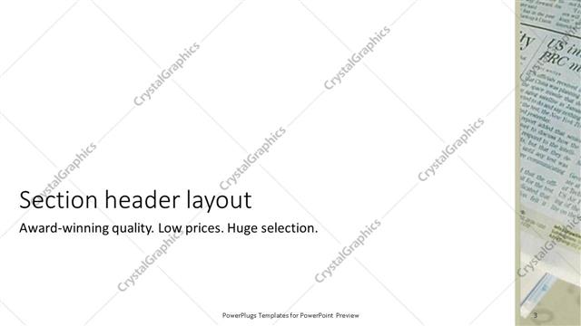 Section Header presentation slide layout