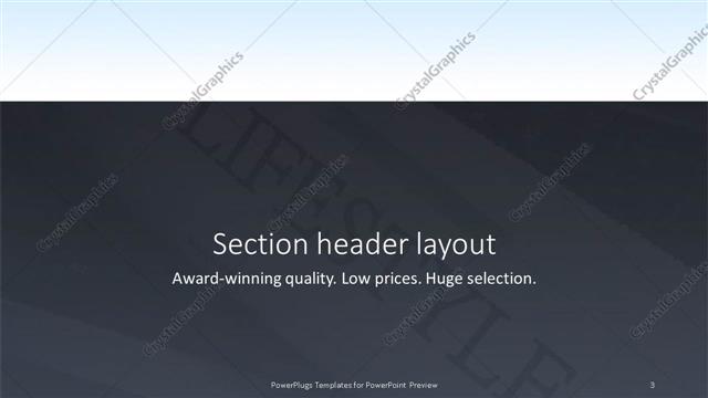Section Header presentation slide layout