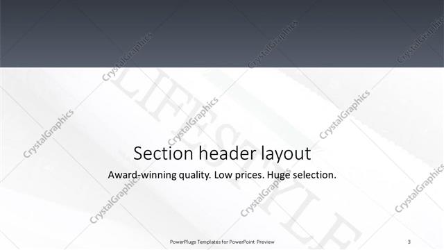 Section Header presentation slide layout