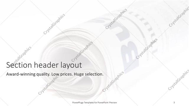 Section Header presentation slide layout