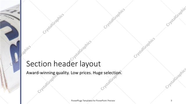Section Header presentation slide layout