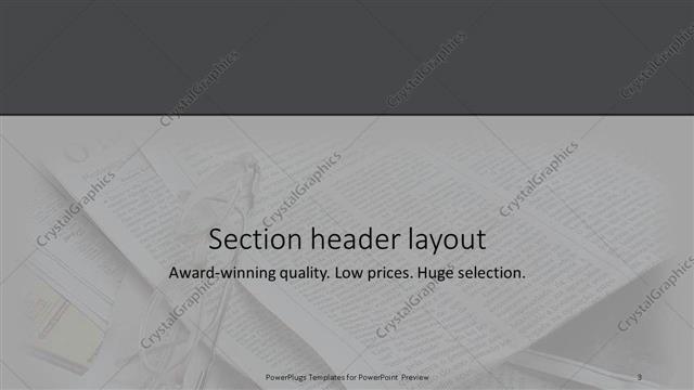 Section Header presentation slide layout