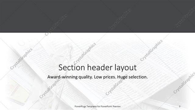 Section Header presentation slide layout