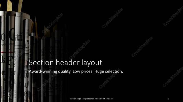 Section Header presentation slide layout