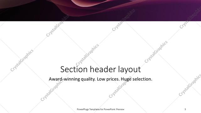 Section Header presentation slide layout