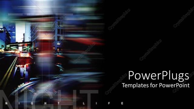  Presentation with street lights - Night life montage with street and car lights on black background