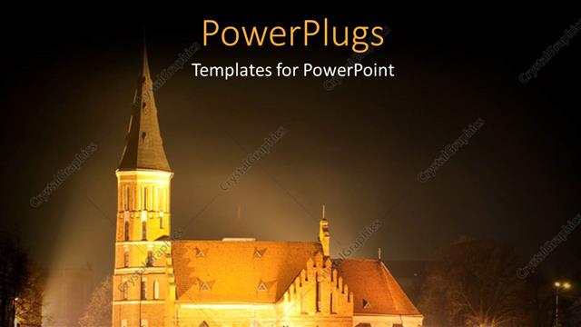  Presentation with night - Night view of bright lights lit around a church