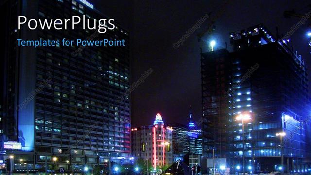  Presentation with cars - A night view of a city life with lights and cars