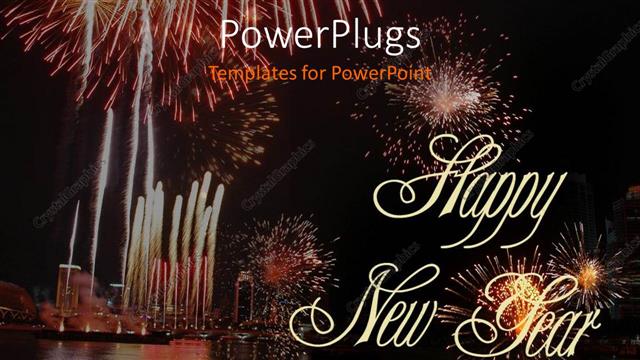  Presentation with night sky - Night view of lots of fire works lit in the sky