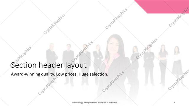 Section Header presentation slide layout