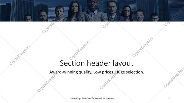 Section Header presentation slide layout
