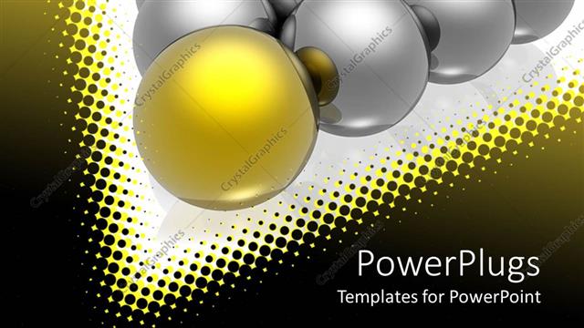  Presentation with gold silver - Nine silver colored balls and one gold one leading