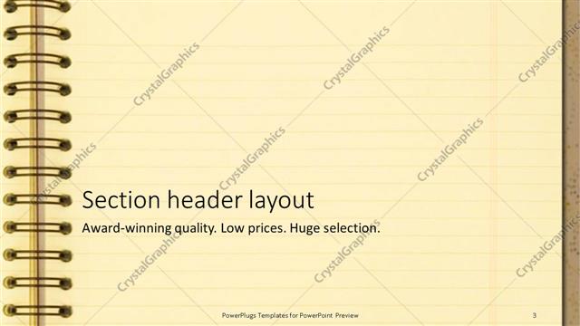 Section Header presentation slide layout
