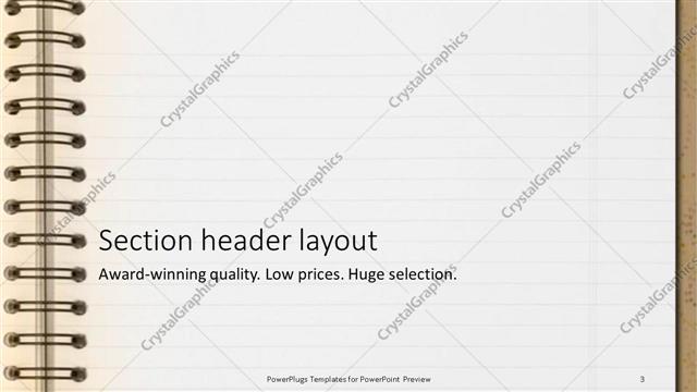 Section Header presentation slide layout