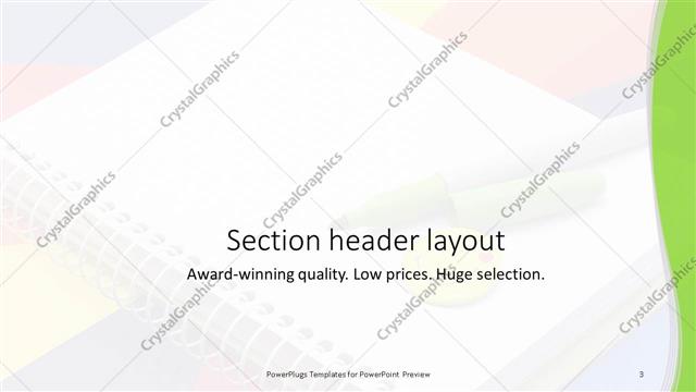 Section Header presentation slide layout