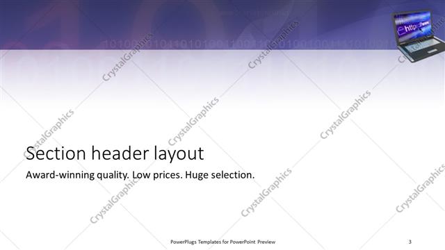 Section Header presentation slide layout