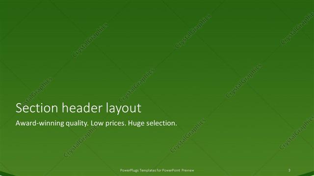 Section Header presentation slide layout
