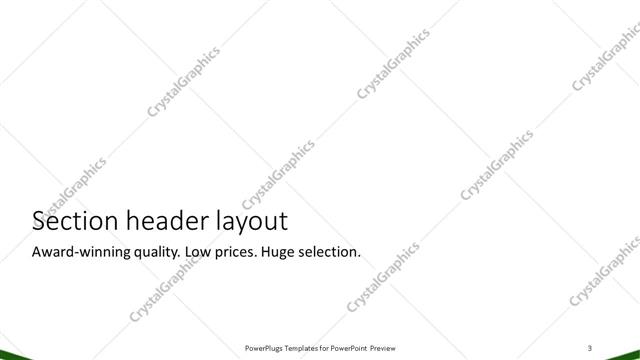 Section Header presentation slide layout