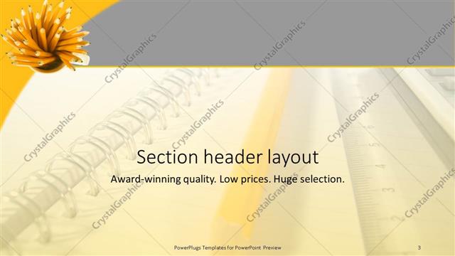 Section Header presentation slide layout