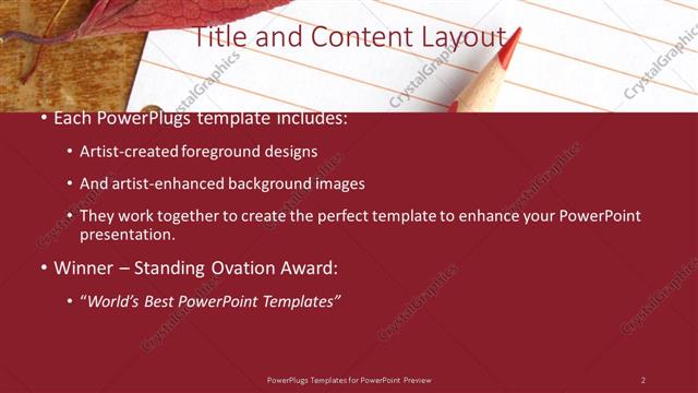 Title and Content presentation slide layout