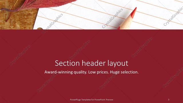 Section Header presentation slide layout