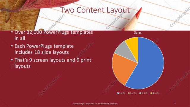 Two Content presentation slide layout