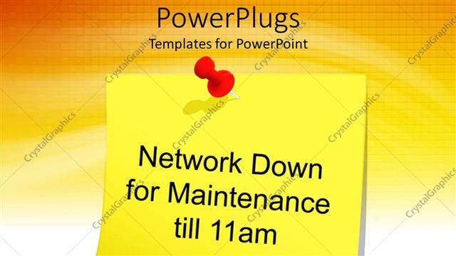  Presentation with network - A notice of network being down for a while