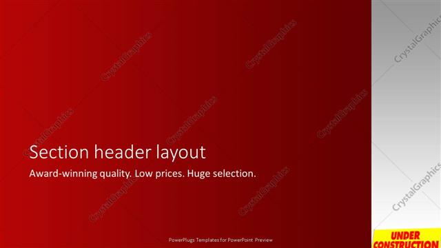 Section Header presentation slide layout