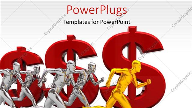  Presentation with dollar signs - A numbe rof people in the race with a lot of dollar signs