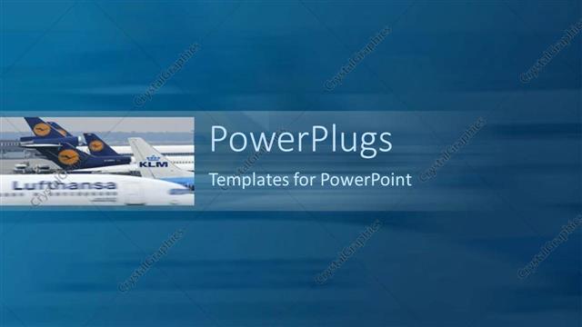  Presentation with travel - A number of airplanes with a bluish background