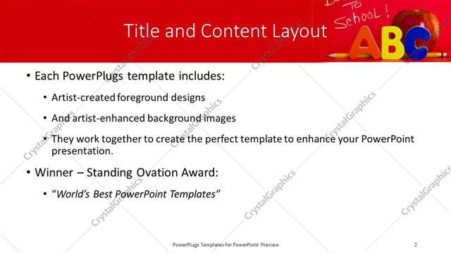 Title and Content presentation slide layout
