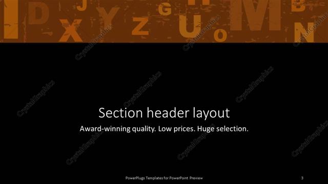 Section Header presentation slide layout
