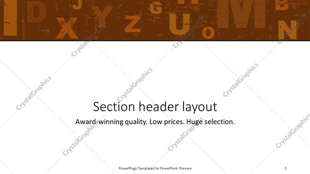 Section Header presentation slide layout