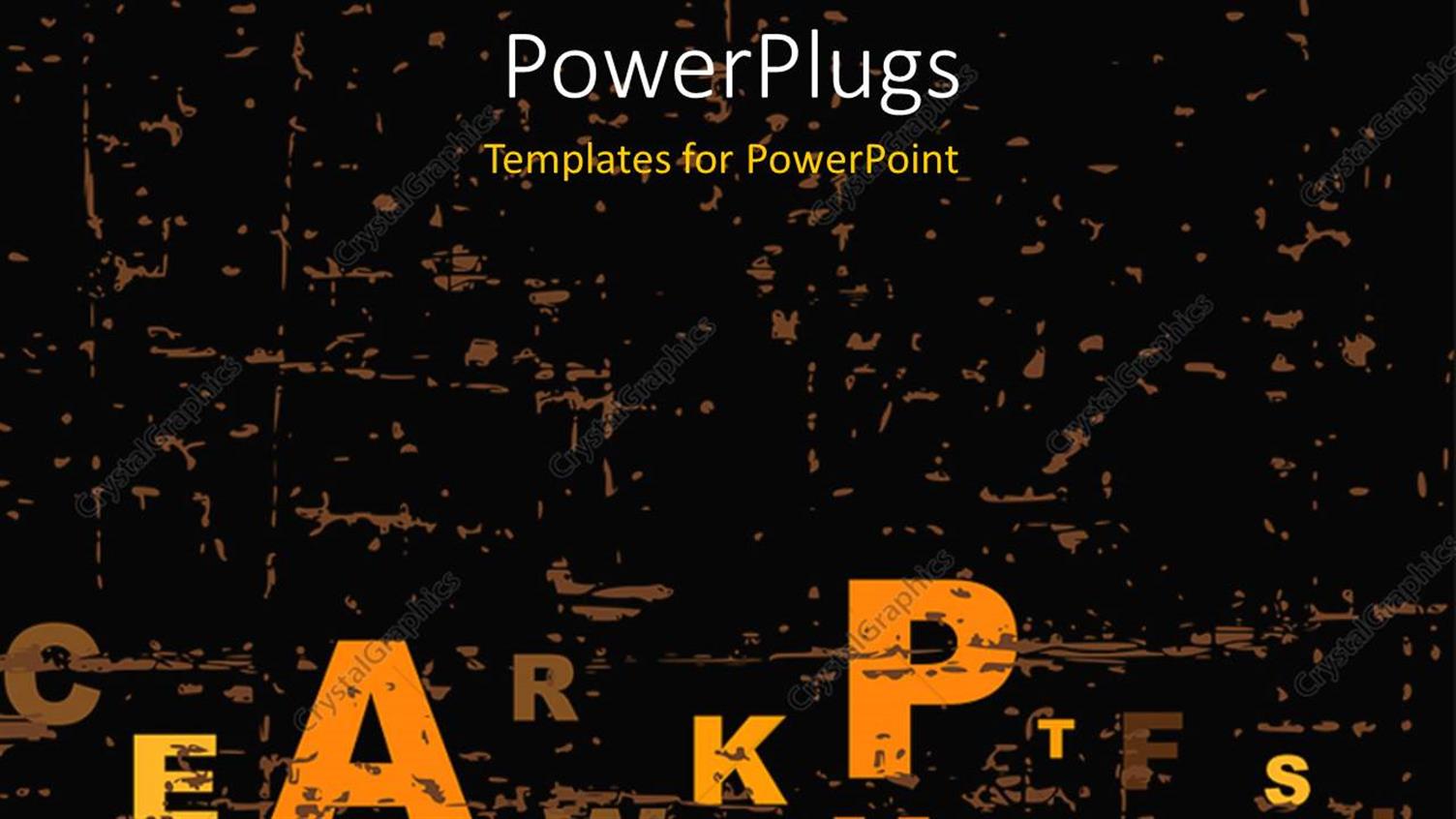 Featuring a Number of Alphabets with Blackish Background