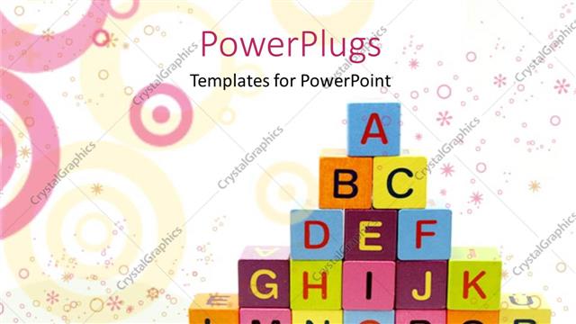  Presentation with boxes - A number of alphabets on the boxes with celebration material in the background