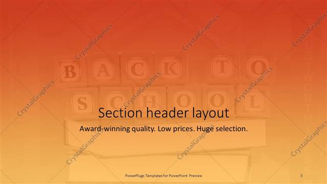 Section Header presentation slide layout