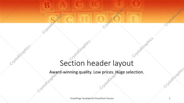 Section Header presentation slide layout